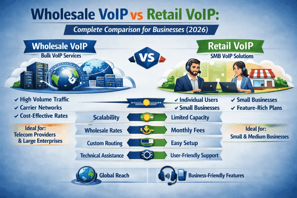 wholesale VoIP vs retail VoIP: Key Differences 2026